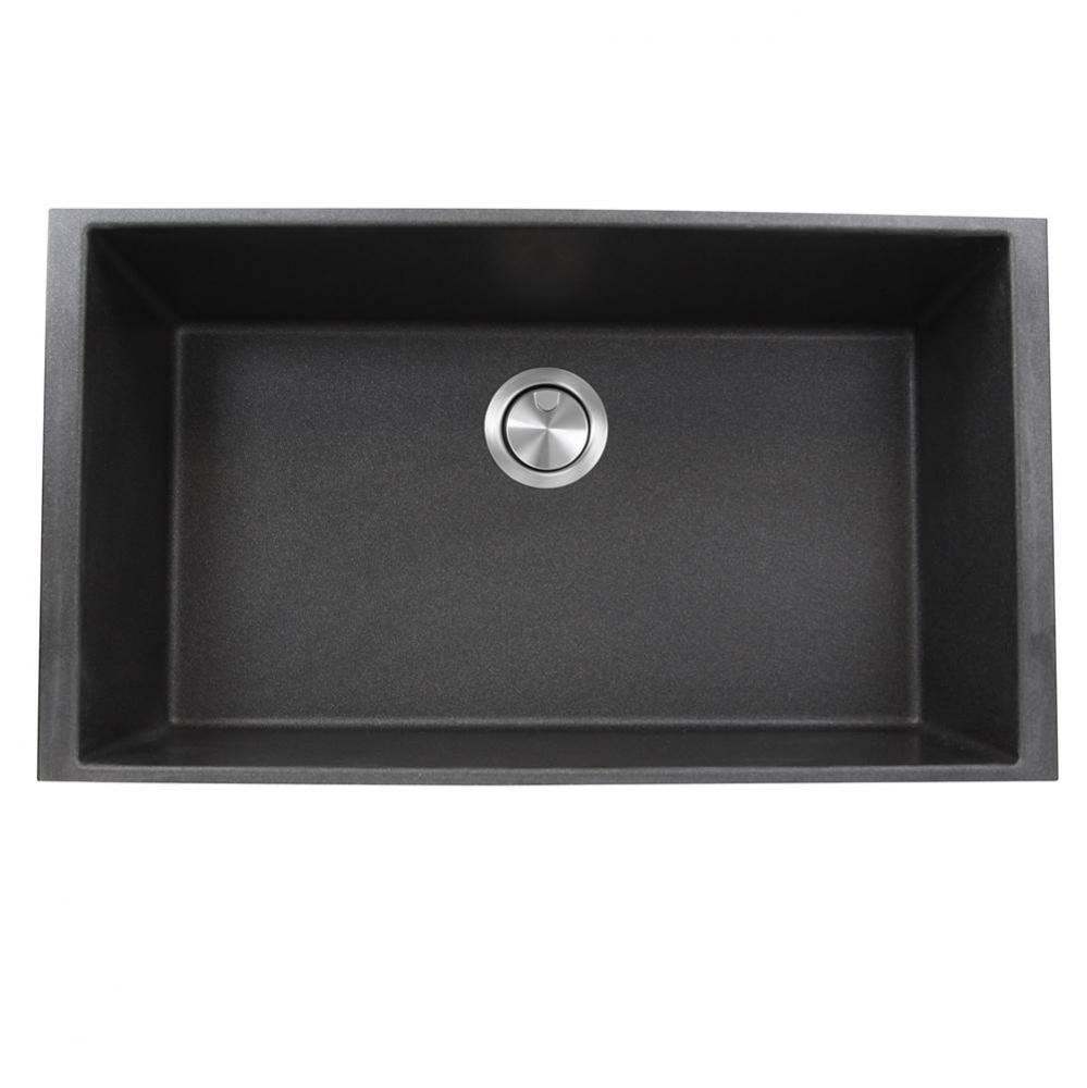 33-inch Undermount Granite Composite Sink in Black