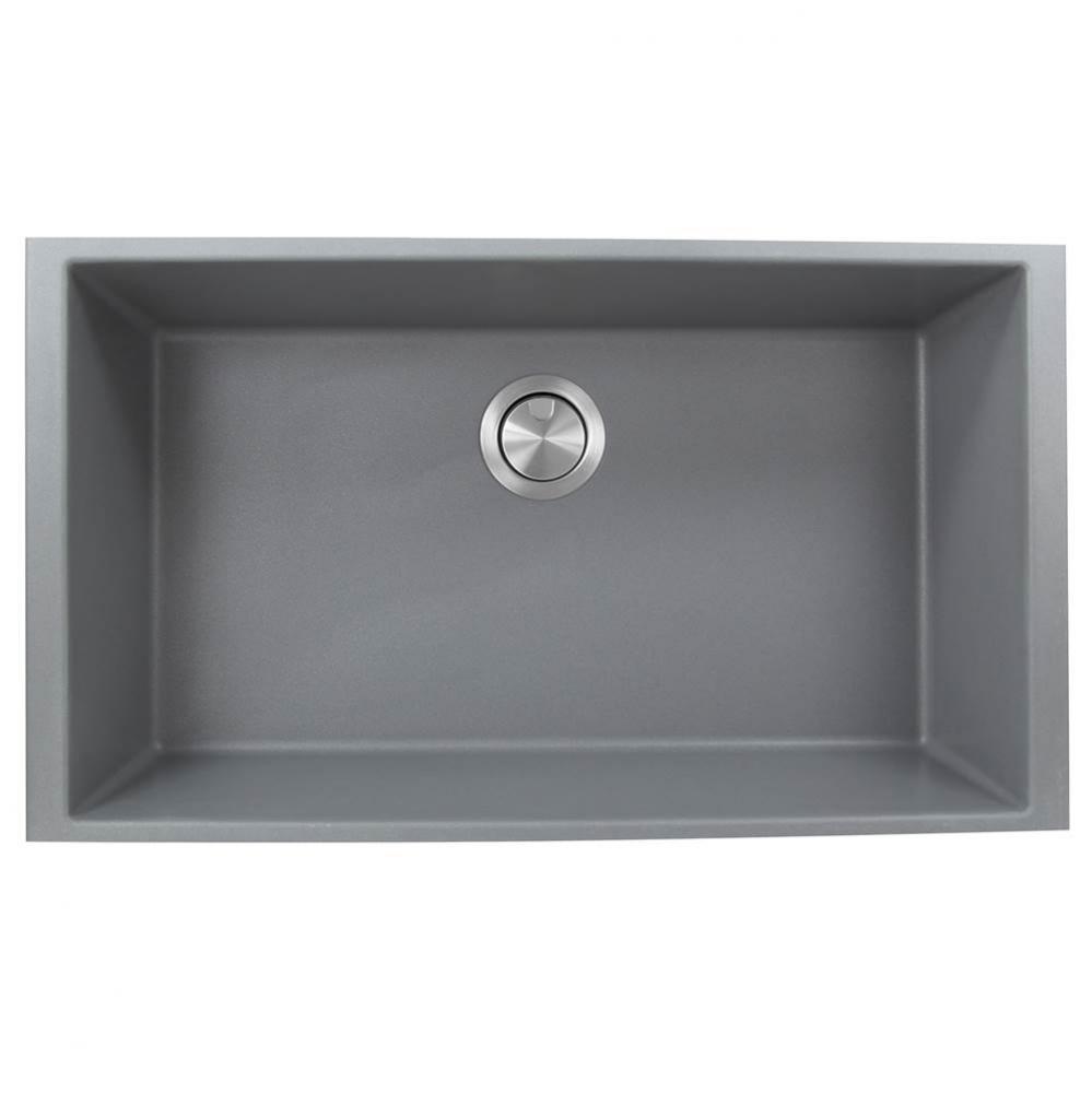 33-inch Undermount Granite Composite Sink in Titanium