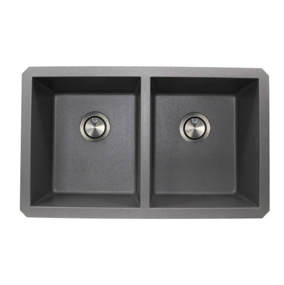 50/50 Double Bowl Undermount Granite Composite Titanium