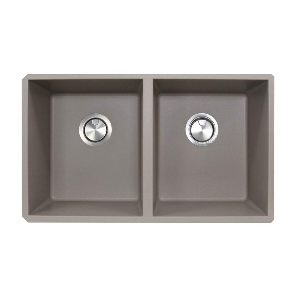 50/50 Double Bowl Undermount Granite Composite Truffle