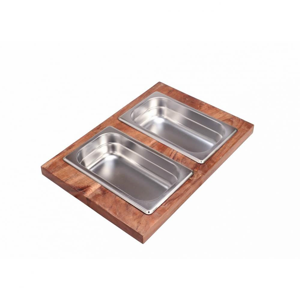 Prep Station 2 Piece Large Rectangle Condiment Server