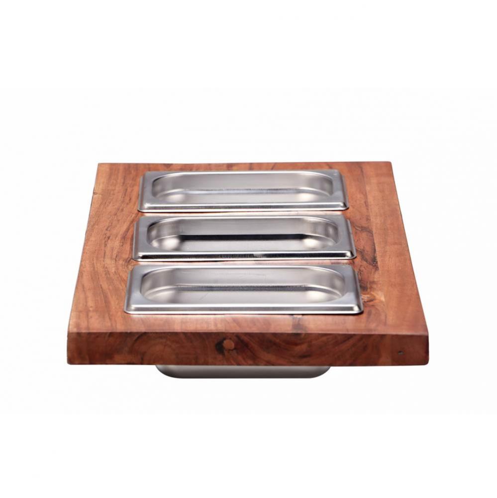 Prep Station 3 Piece Rectangular Condiment Server