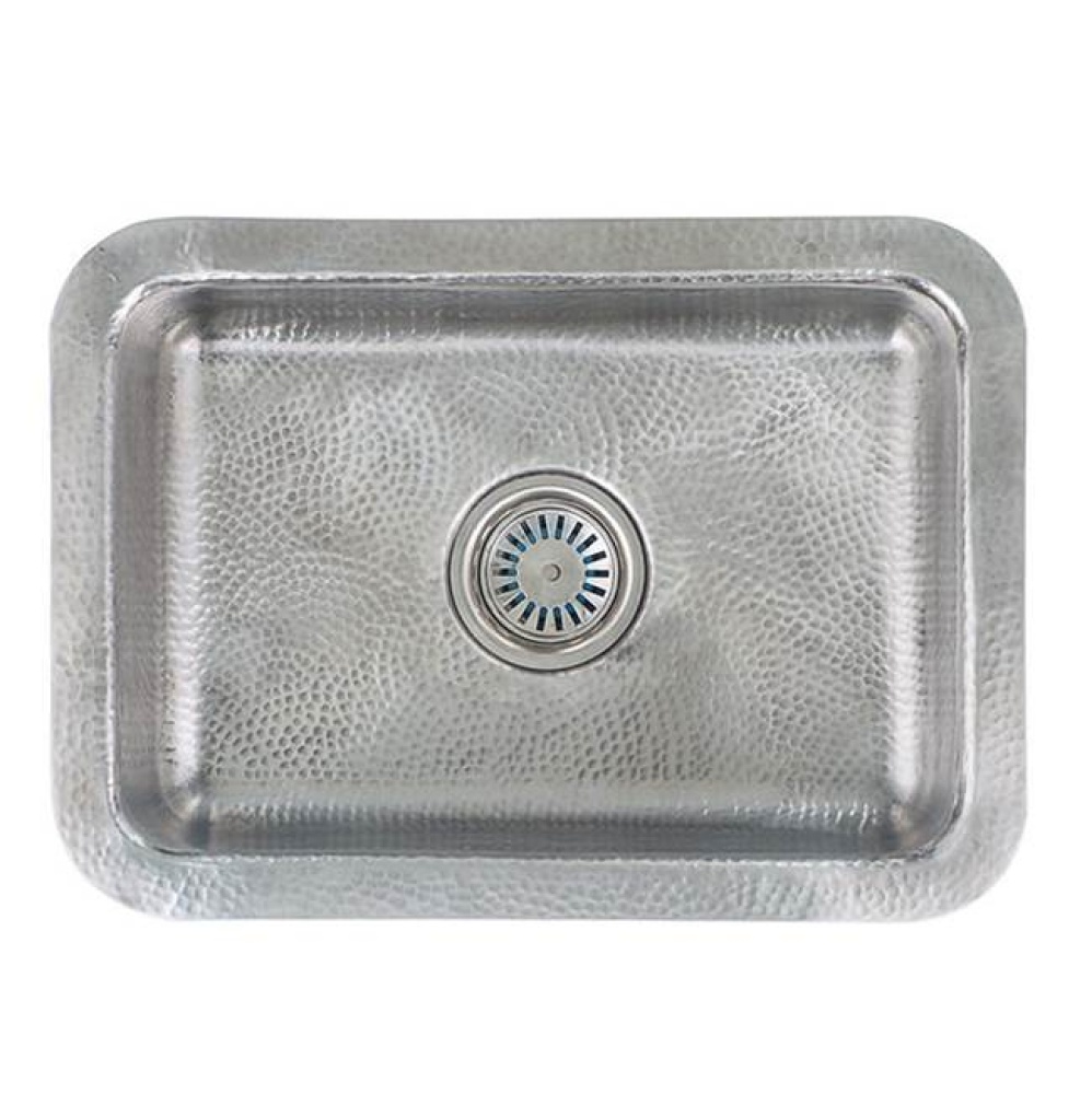 RES - 20 Inch Hammered Stainless Steel with a Matte Finish Rectangle Bar Sink