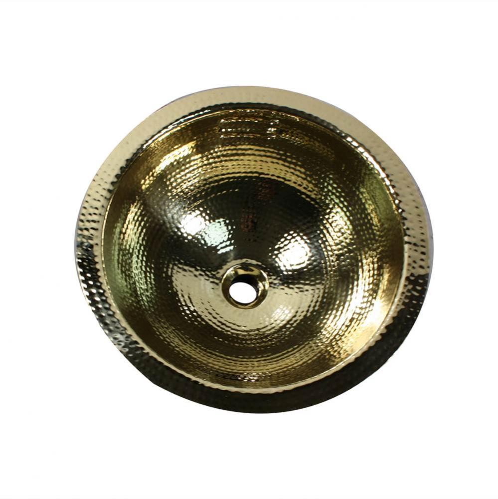 13 Inch Hand Hammered Brass Round Undermount Bar Room Sink