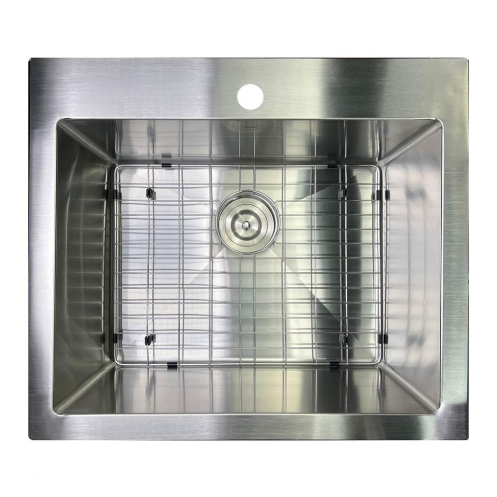 25 Inch Pro Series Small Rectangle Single Bowl Self Rimming Small Radius Stainless Steel Drop In K