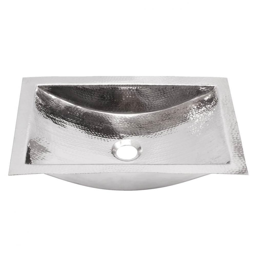 Hand Hammered Stainless Steel Rectangle Undermount Bathroom Sink