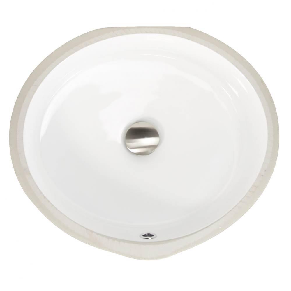 Flat Bottom Oval Undermount Sink - White - 17'x 14' - Bowl depth 4.5'