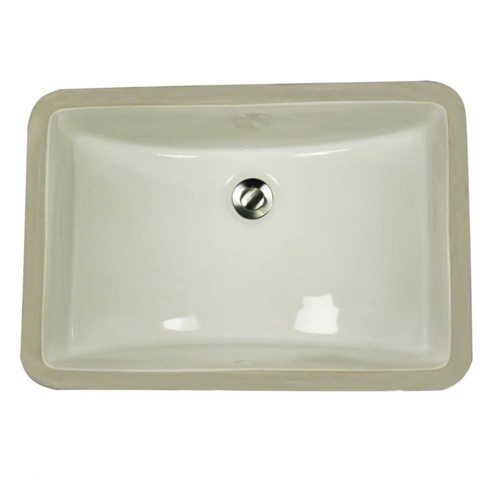 18 Inch X 12 Inch Undermount Ceramic Sink In Bisque