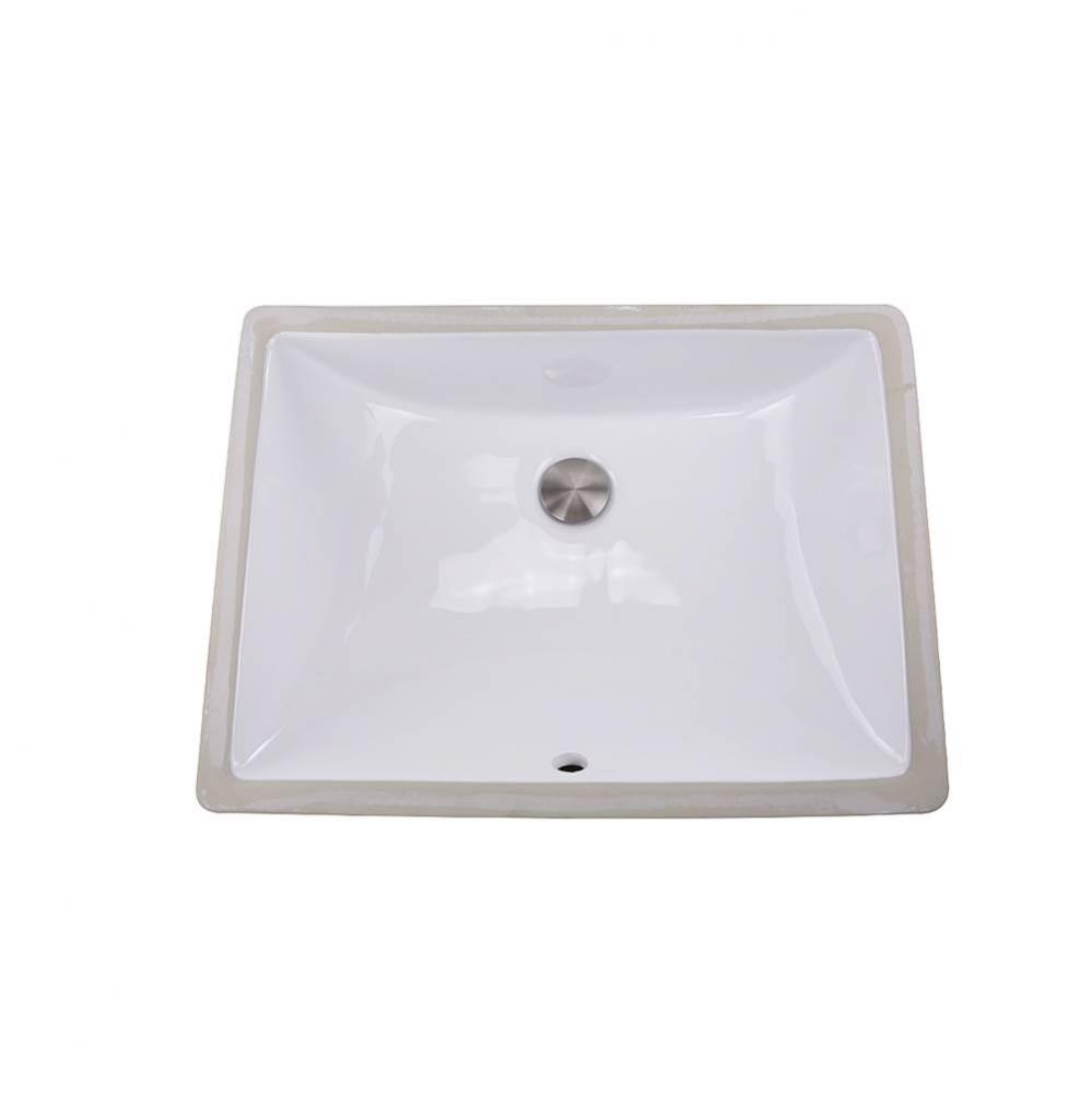 18 Inch x 13 Inch Undermount Ceramic Sink In White