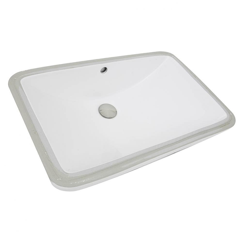 23.5 Inch Rectangular Undermount Ceramic Vanity Sink in White