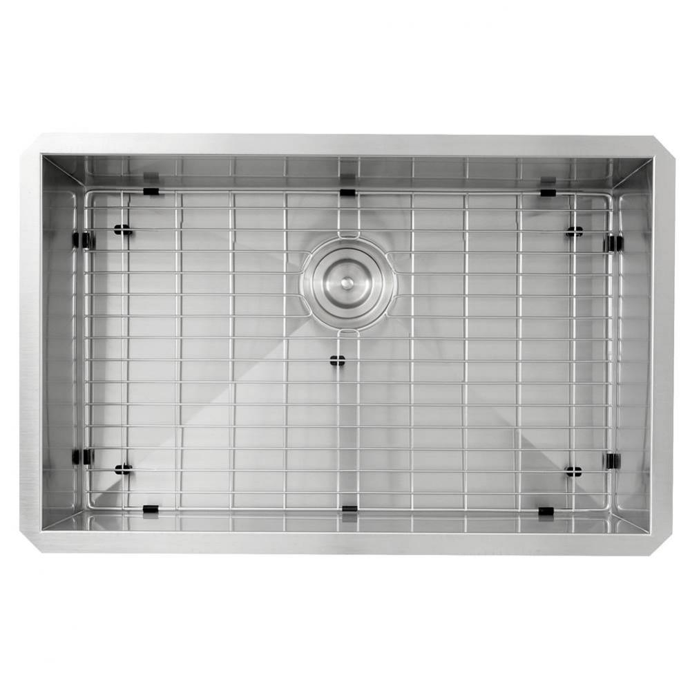 28 Inch Pro Series Large Rectangle Single Bowl Undermount Zero Radius Stainless Steel Kitchen Sink