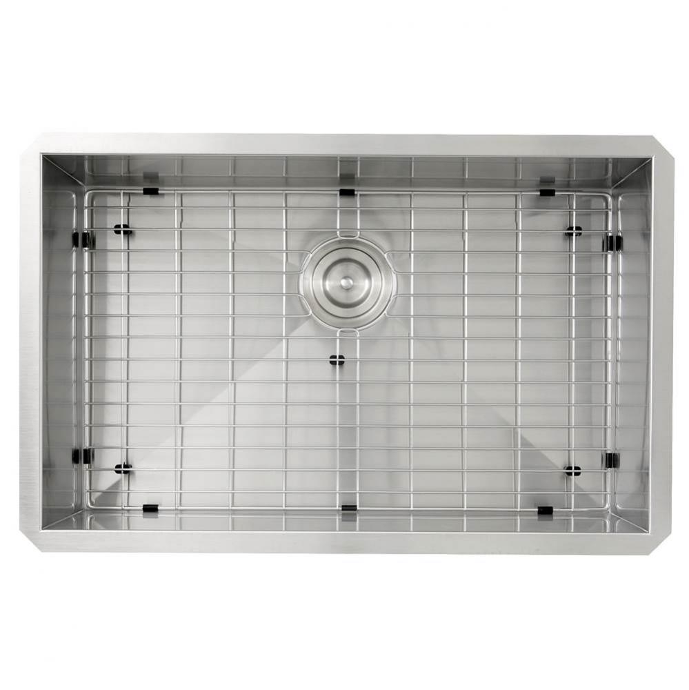 28 Inch Pro Series Large Rectangle Single Bowl Undermount Zero Radius Stainless Steel Kitchen Sink