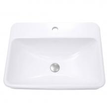 Nantucket Sinks DI-2317-R1 - 23 Inch 1-hole Rectangular Drop-In Ceramic Vanity Sink