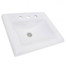 Nantucket Sinks DI-2418-R8 - 23 Inch Rectangular Drop-In Ceramic Vanity Sink