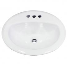 Nantucket Sinks DI2017-4 - 20.25 Inch Drop-In Ceramic Vanity Sink