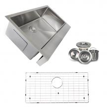 Nantucket Sinks EZApron33-5.5 - Patented Design Pro Series Single Bowl Undermount Stainless Steel Kitchen Sink with 5.5 Inch Apron