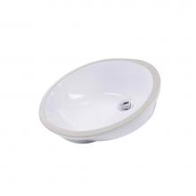Nantucket Sinks GB-15x12-W - 15 Inch x 12 Inch Glazed Bottom Undermount Oval Ceramic Sink In White