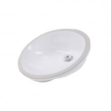 Nantucket Sinks GB-17x14-W - 17 Inch x 14 Inch Glazed Bottom Undermount GB-17x17-W Oval Ceramic Sink In White