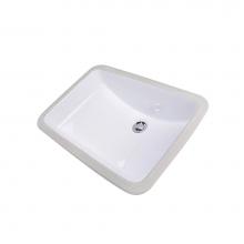 Nantucket Sinks GB-18x12-W - 18 Inch x 12 Inch Glazed Bottom Undermount Rectangle Ceramic Sink In White