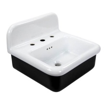 Nantucket Sinks NS-VCDM20-BLKW - Fireclay 30's Style Sink in white with a Black Bottom