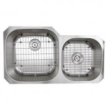 Nantucket Sinks NS3520-16 - 35 Inch Double Bowl Undermount Stainless Steel Kitchen Sink