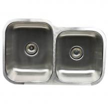 Nantucket Sinks NS6040-18 - NS6040-18 - 32 Inch 60/40 Double bowl Undermount Stainless Steel Kitchen Sink, 18 Gauge