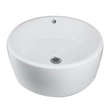 Nantucket Sinks NSV213 - Round White Vessel Sink With Overflow