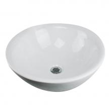 Nantucket Sinks NSV218 - 17 Inch Round White Vessel Sink With Overflow