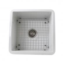 Nantucket Sinks Orleans1616 - Orleans Collection 16 Inch Square Fireclay Kitchen Prep or Bar Sink