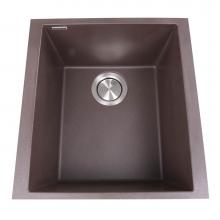 Nantucket Sinks PR1716-BR - 17'' Single Bowl Undermount Granite Composite Bar-Prep Sink Brown