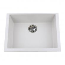 Nantucket Sinks PR2418-W - Small Single Bowl Undermount Granite Composite White