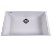 Nantucket Sinks PR3018-W - Large Single Bowl Undermount Granite Composite White