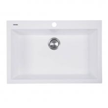 Nantucket Sinks PR3020-DM-W - Large Single Bowl Dual-mount Granite Composite White