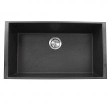 Nantucket Sinks PR3320-BL-UM - 33-inch Undermount Granite Composite Sink in Black