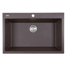 Nantucket Sinks PR3322-DM-BR - 33-inch Dual-mount Granite Composite Sink in Brown