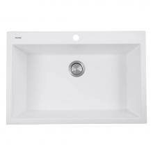 Nantucket Sinks PR3322-DM-W - 33-inch Dual-mount Granite Composite Sink in White