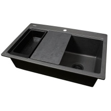 Nantucket Sinks PR3322PS-BL - 33'' Dualmount Workstation Granite Composite Black