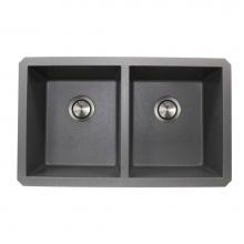 Nantucket Sinks PR5050-TI-UM - 50/50 Double Bowl Undermount Granite Composite Titanium