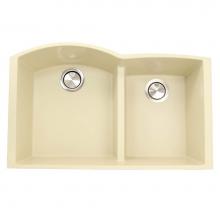 Nantucket Sinks PR6040-S-UM - 60/40 Double Bowl Undermount Granite Composite Sand