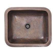 Nantucket Sinks REHC-2 - REHC-2 - Hammered Copper Rectangle Bar Sink with Victorian Bronze Drain