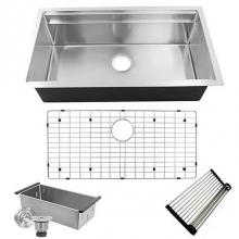 Nantucket Sinks SR-PS-3620-16 - 16 Gauge 304 Stainless Small Radius Rectangle Undermount Sink With Specially Designed Ledges. Incl