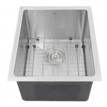 Nantucket Sinks SR1815 - 15 Inch Pro Series Rectangle Undermount Small Radius Stainless Steel Bar/Prep Sink
