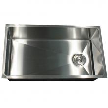 Nantucket Sinks SR3218-OSD - 32 Inch Large Rectangle Single Bowl Undermount Small Radius Corners Stainless Steel Reversible Kit