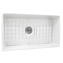 Nantucket Sinks T-FCFS33 - 33 Inch Farmhouse Fireclay Sink with Drain and Grid