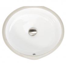 Nantucket Sinks UM-16CW - Flat Bottom Oval Undermount Sink - White - 17'x 14' - Bowl depth 4.5'