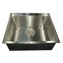 Nantucket Sinks ZR2522-16 - 25 Inch Pro Series Small Rectangle Single Bowl Self Rimming Zero Radius Stainless Steel Drop In Ki