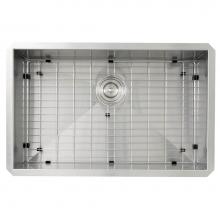 Nantucket Sinks ZR2818-8-16 - 28 Inch Pro Series Large Rectangle Single Bowl Undermount Zero Radius Stainless Steel Kitchen Sink