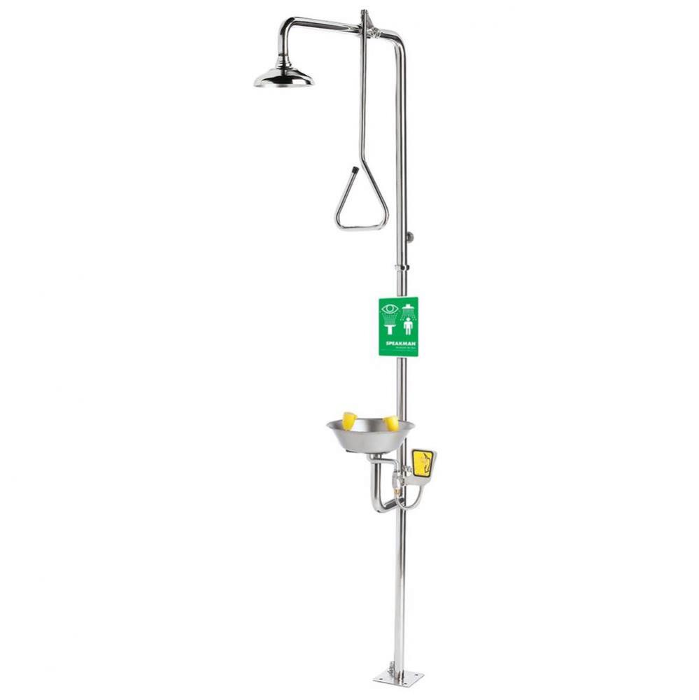 Speakman Traditional Series Combination Stainless Steel Emergency Shower with Eye/face Wash and Ha