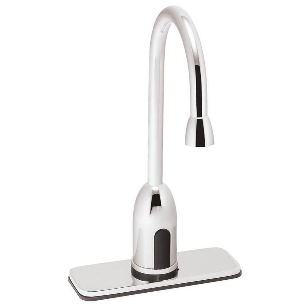 SensorFlo Gooseneck S-9110-CA-E Battery Powered Faucet with 4 In. Deck Plate