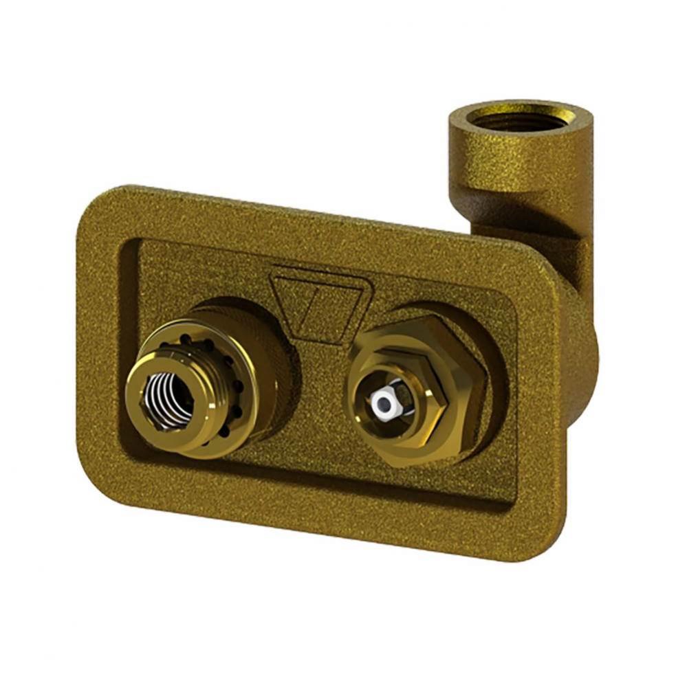 Model 75 Wall Hydrant Swivel  Inlet, Polished Brass